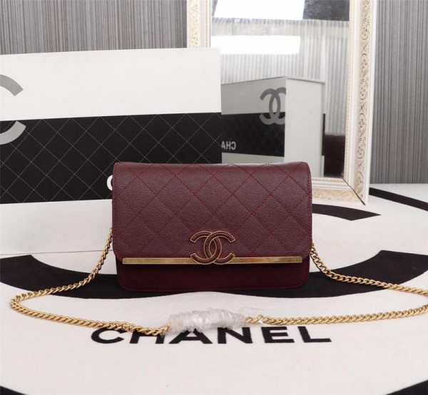 Chanel Small Flap Bags CH126-Dark-Red