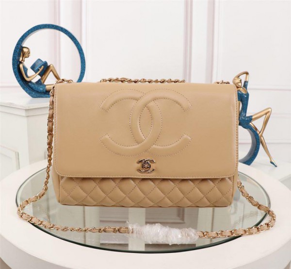 Chanel Large Sheepskin Flap Bags CH015S-Apricot