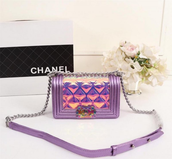 Chanel Small BOY CHANEL Handbag CH131S-Purple