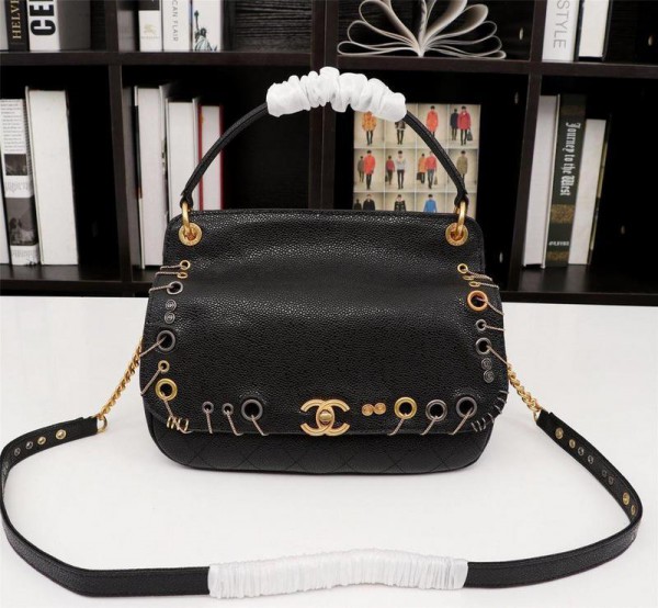 Chanel Large Top Handle Flap Bags CH142-Black