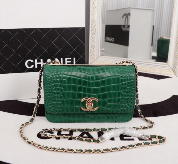 Chanel Wallet On Chain CH166-Green