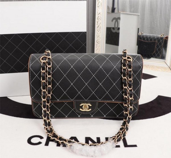 Chanel Double Flap Classic Handbag CH185-Black