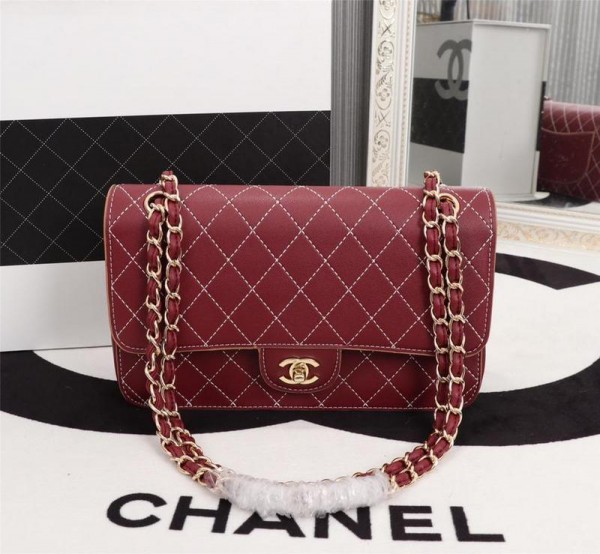 Chanel Double Flap Classic Handbag CH185-Red
