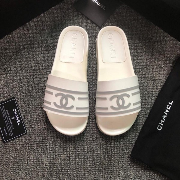 Chanel Women Slide Sandals White CHS-077
