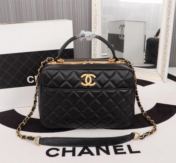 Chanel Top Handle Crossbody Bowling Bag CH021-Black