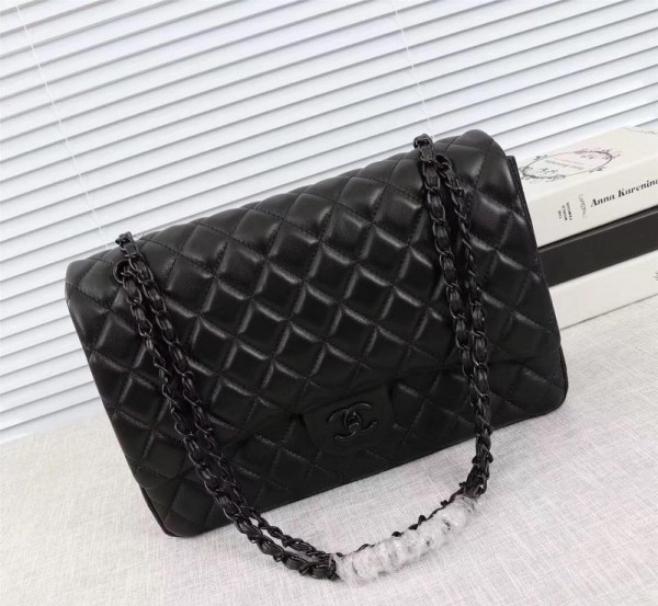 Chanel Large Double Flap Classic Handbag CH229-Black