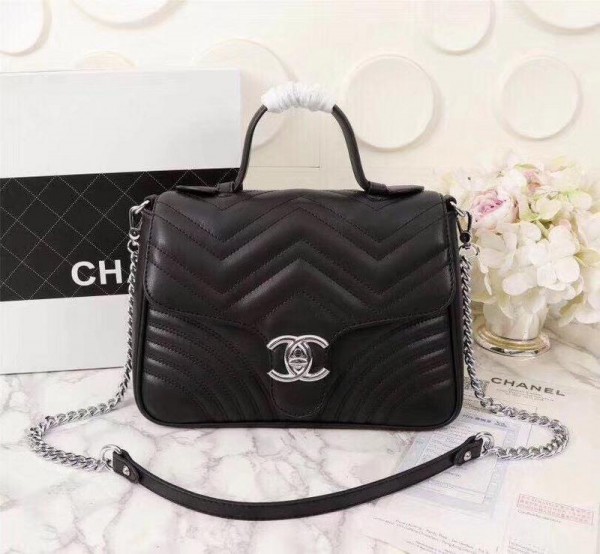Chanel Top Handle Flap Bags CH231-Black