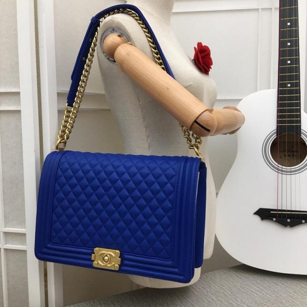 Chanel Large BOY CHANEL Handbag CH029-Blue