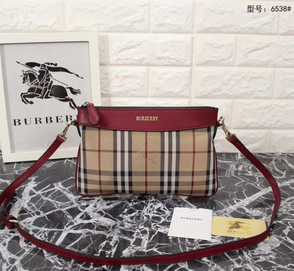 Burberry Crossbody Bag 6538 Wine Red 26*16.5