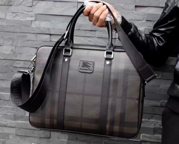 Burberry Man Briefcase 0128 Black Brown 38*29*6