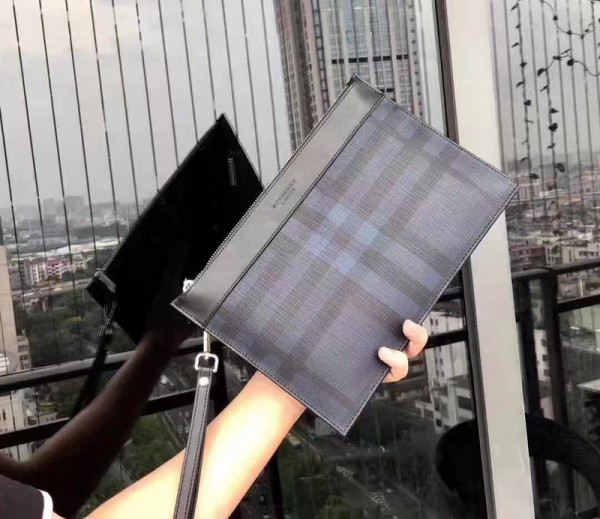 Burberry Man Clutch Bag 6993 Black Blue 29*19