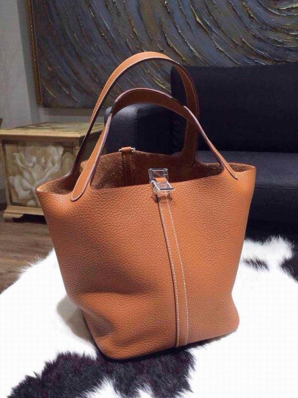 Hermes Picotin Lock Bag 18cm/22cm Taurillon Clemence Palladium Hardware Fully Hand Stitched, Gold CK37 RS03769