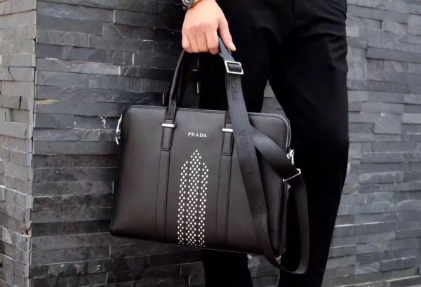 Prada Briefcase 3173 Black 38*26*6
