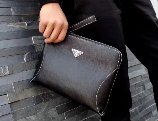 Prada Man Clutch Bag 0120 Black 28*18*3