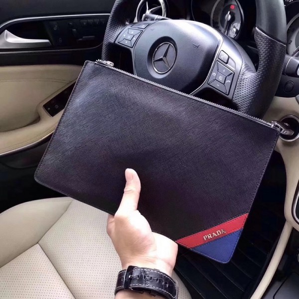 Prada Man Clutch Bag 23357 Black 29*19