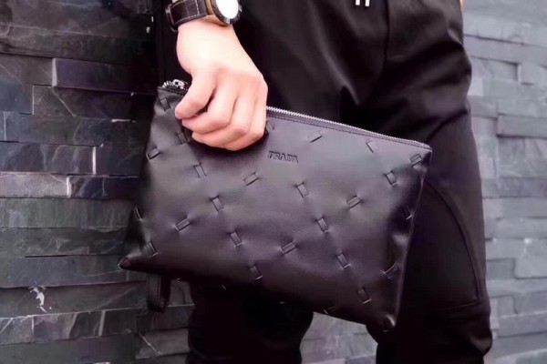 Prada Man Clutch Bag 96043 Black 28*19*3