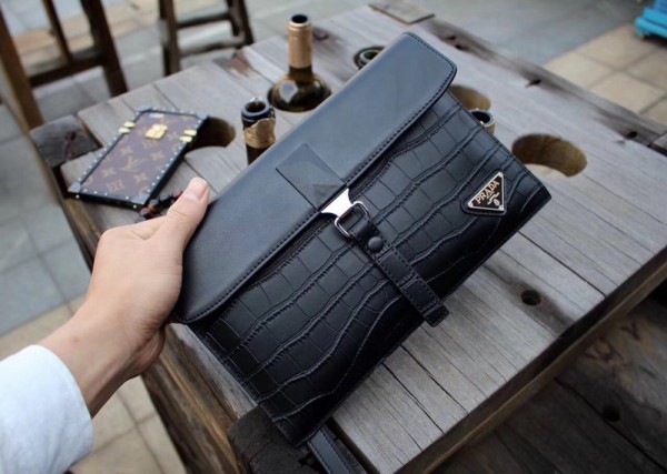 Prada Man Clutch Bag 98053 Black 27*18*1