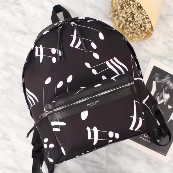 Saint Laurent Backpack 3301 Black White 31*40*14