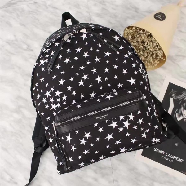 Saint Laurent Backpack 3303 Black White 31*40*14