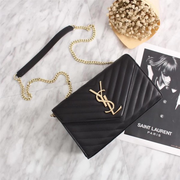 Saint Laurent Crossbody Bag 26595 Black Gold 26*16*6