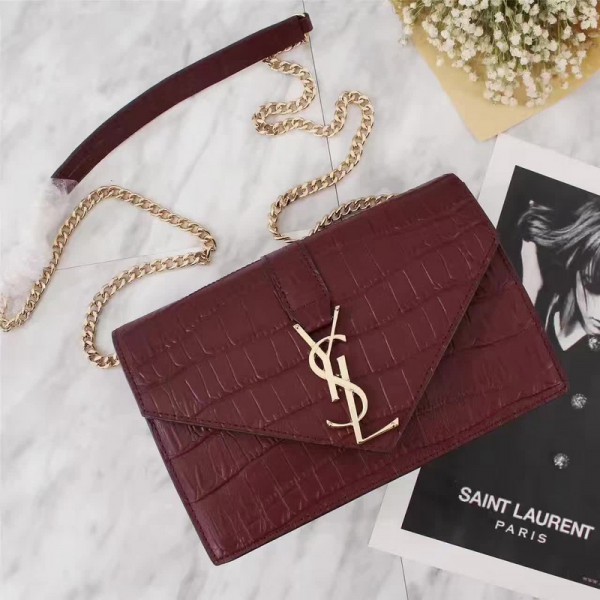 Saint Laurent Crossbody Bag 26609 Wine Red 23*18*8