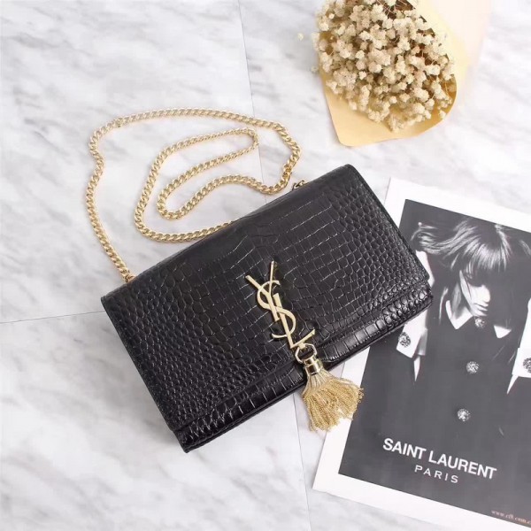 Saint Laurent Crossbody Bag 26700 Black Gold 24*5.5*14.5