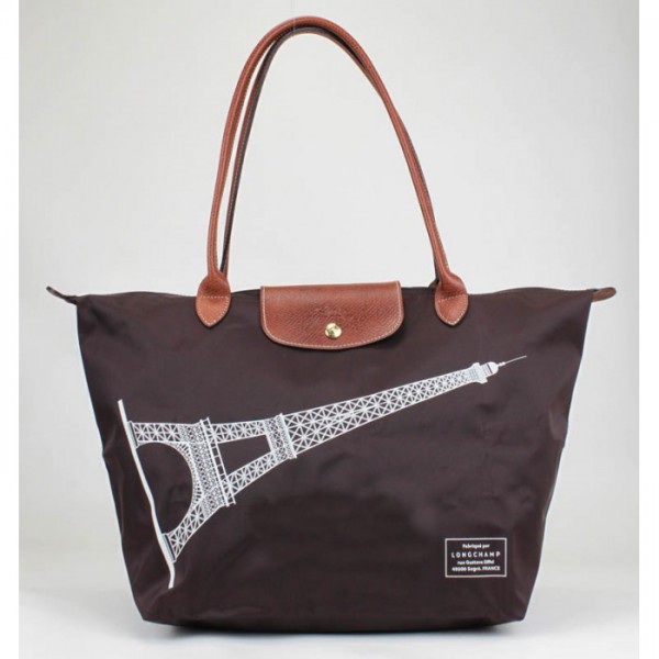 LONGCHAMP EIFFEL TOWER LARGE TOTE BAG COFFE