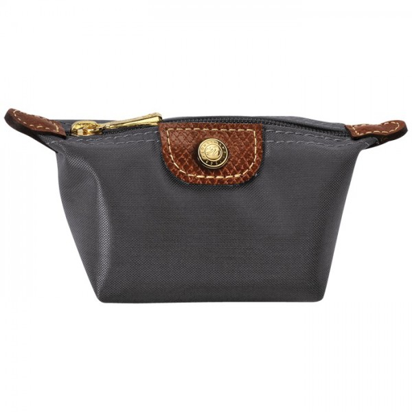 LONGCHAMP LE PLIAGE COIN PURSE GUN METAL