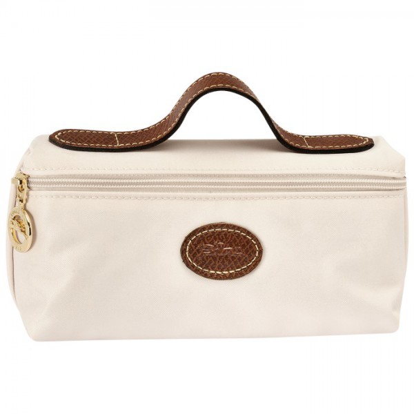 LONGCHAMP LE PLIAGE COSMETIC CASE ECRU