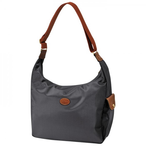 LONGCHAMP LE PLIAGE HOBO BAG GUN METAL