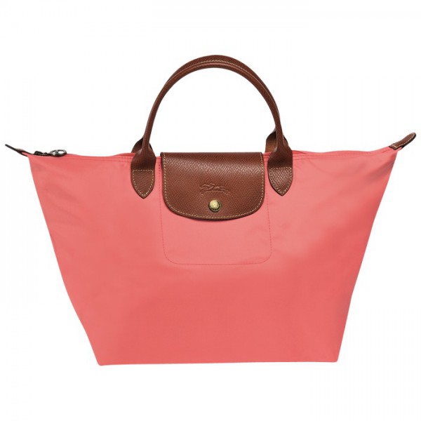LONGCHAMP LE PLIAGE MEDIUM HANDBAG CORAL RED