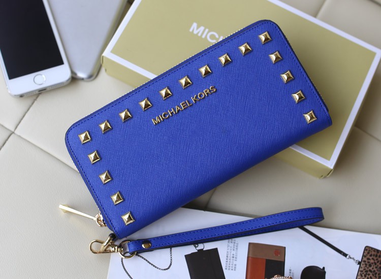 Michael Kors Rivet Wallet Electro Optic Blue (MK062) | Top Replica Bags