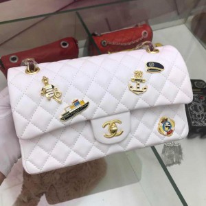 Chanel Double Flap Classic Handbag CH033G-White