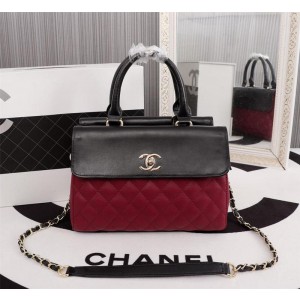 Chanel Top Handle Shoulder Evening Bag CH039-Black-Red