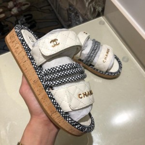 Chanel Women Slide Sandals White CHS-163