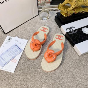 Chanel Women Slide Sandals Orange CHS-171
