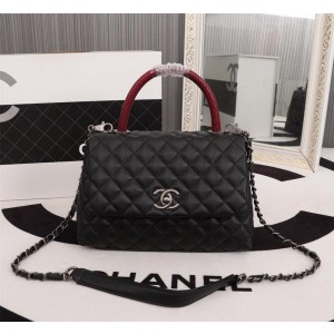 Chanel Top Handle Flap Bags CH054-Black-Red