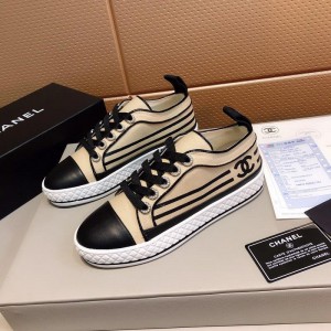 Chanel Women Low-Top Sneakers Beige CHS-181