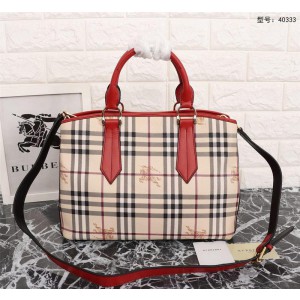 2018 New Burberry Tote 40333 Red 32.5*16.5*25cm
