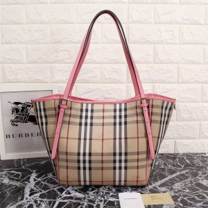 2018 New Burberry Tote Bag 8886 Pink 26*27*15.5