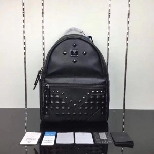 2018 New MCM Backpack 2071 All Black 30*41*18cm