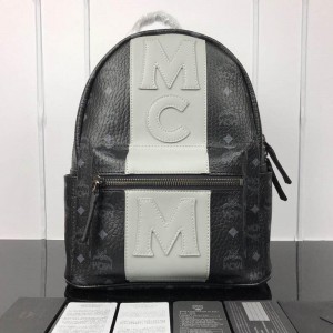 2018 New MCM Backpack 5808 Black Gray