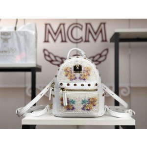 2018 New MCM Backpack 5909 White