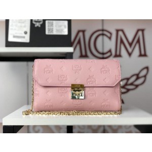 2018 New MCM Crossbody Bag 6202 Pink 23.5x13.5x5