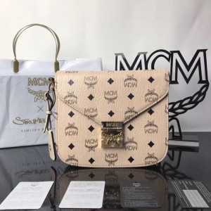 2018 New MCM Crossbody Bag 62301 Beige 21x19x7
