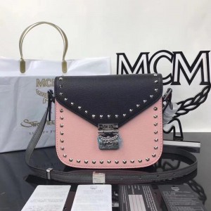 2018 New MCM Crossbody Bag 6232 Black Pink 21x19x7