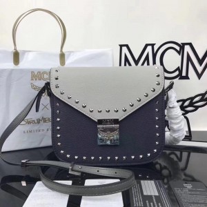 2018 New MCM Crossbody Bag 62329 Dark Blue Gray 21x19x7