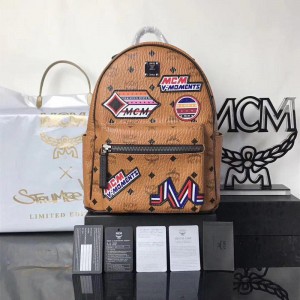 2018 New MCM Man Backpack 5816 Brown 26x33x13