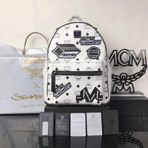 2018 New MCM Man Backpack 5816 White 26x33x13