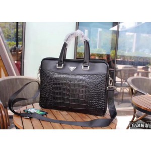 2018 New Prada Briefcase 41 Black 38x29x6cm